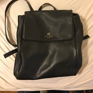 Kate spade black leather backpack