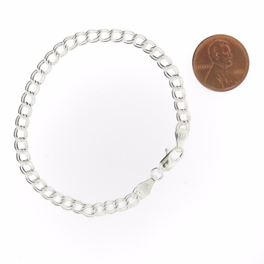 NEW 5MM STERLING SILVER DOUBLE PARALLELO CHARM