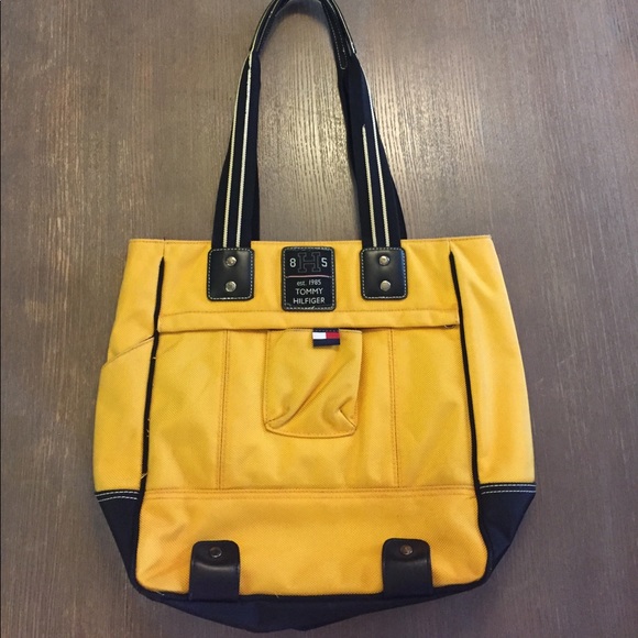 Tommy Hilfiger Handbags - Tommy Hilfiger yellow canvas tote bag handbag