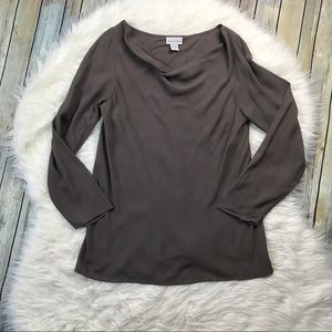 [Soft Surroundings] Taupe Drape Neck Blouse
