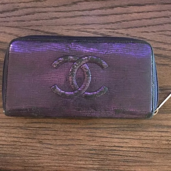 chanel purple wallet