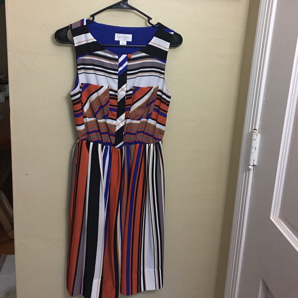 Jessica Simpson striped dress with snap front