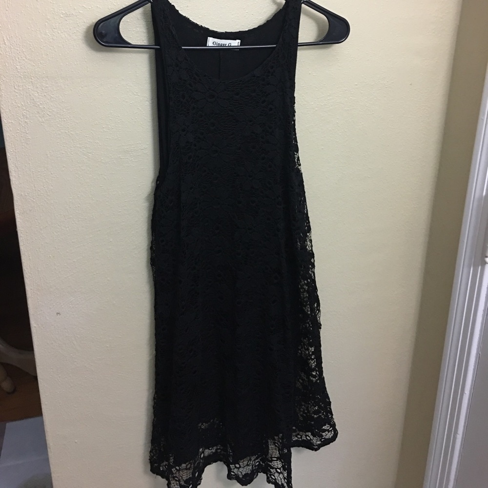 Lace overlay black dress