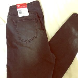 Aged black-wash jeggings