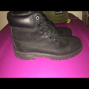 All black Timberland Boots