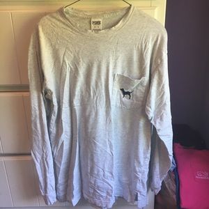 XS Light grey VS PINK long sleeve top