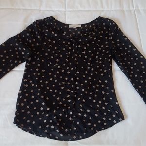 Black and Pink Floral Blouse