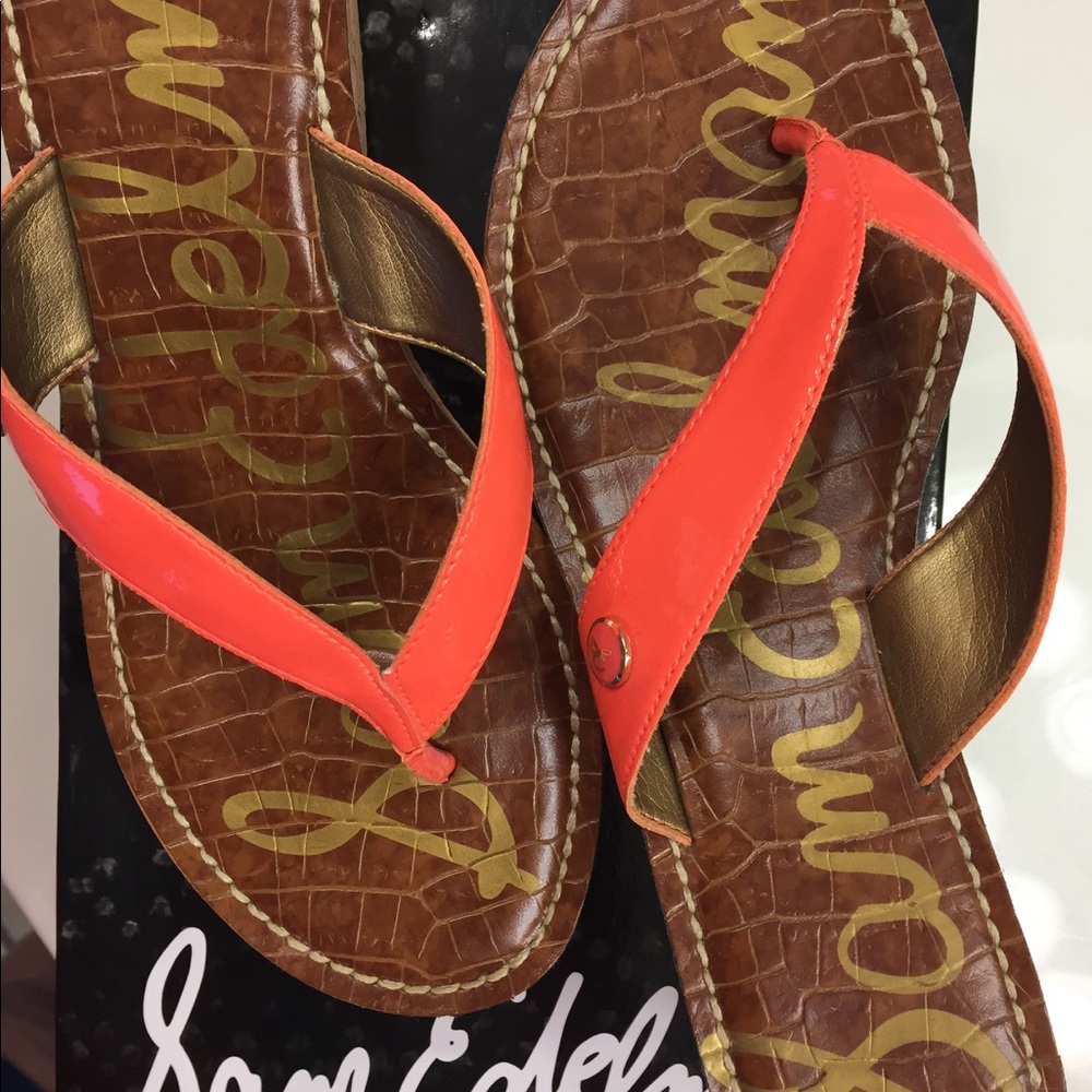 Sam Edelman coral wedge sandals size 8.5