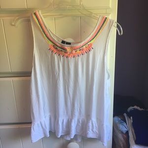 Pretty embellished white tank