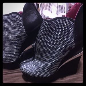 Studded Wedge Booties