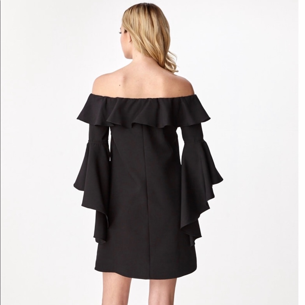 New Black Off Shoulder Dress - Picture 3 of 3