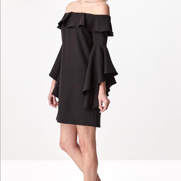 New Black Off Shoulder Dress - Picture 2 of 3