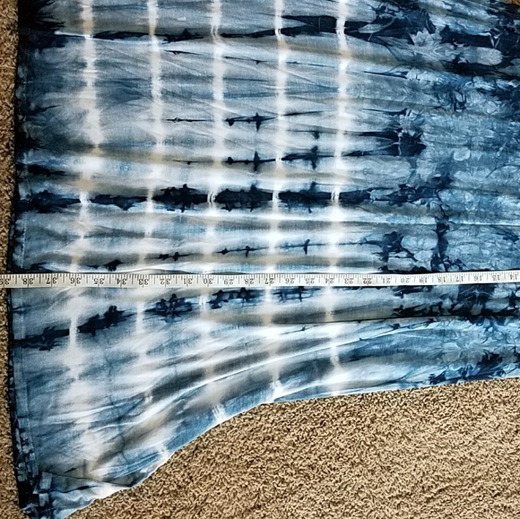 Blue Knit Tie-dyed Maxi Skirt - Picture 2 of 4