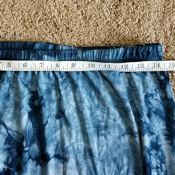 Blue Knit Tie-dyed Maxi Skirt - Picture 3 of 4