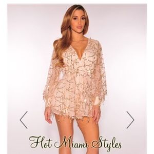 Gold sequin romper