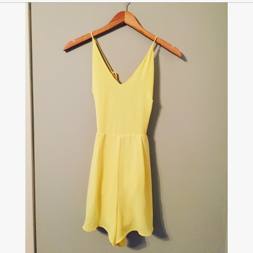 Yellow or Blue open back romper