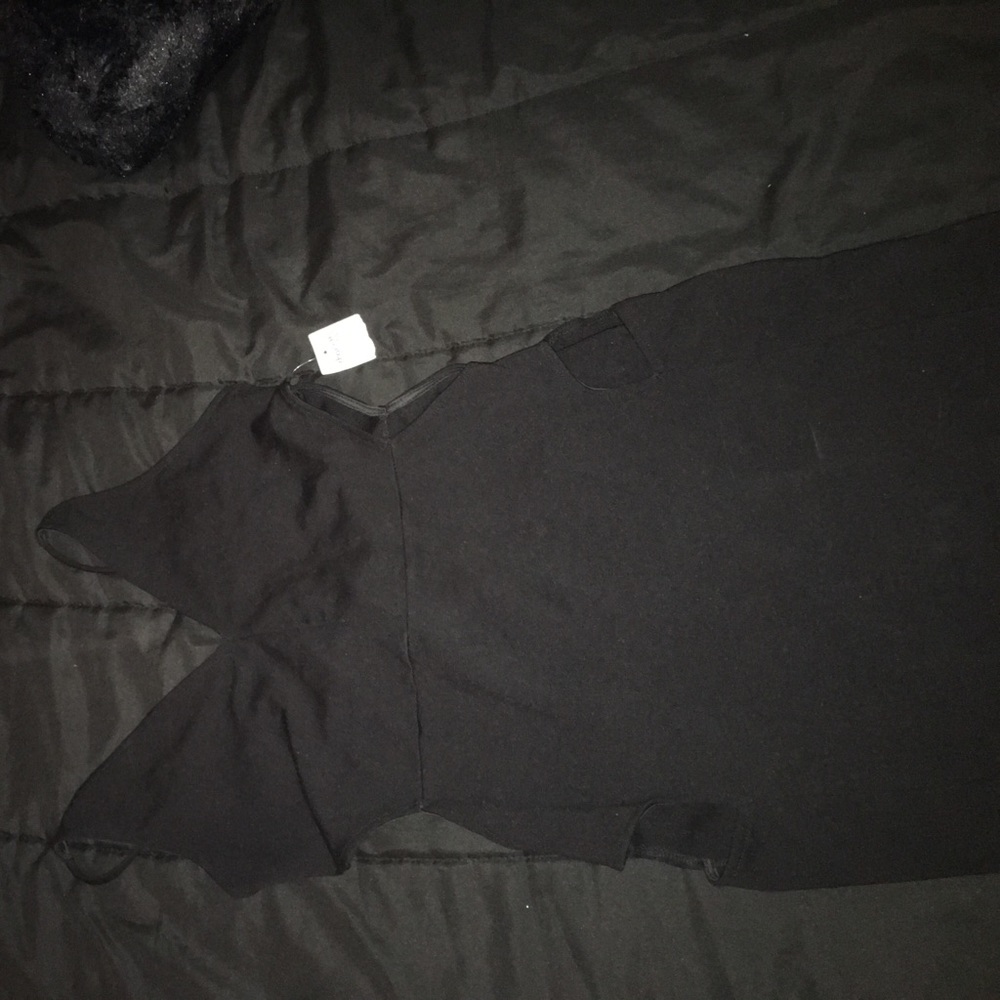All black dress with cut out on sides