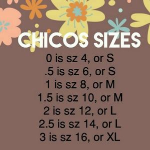 CHICOS SIZE CHART