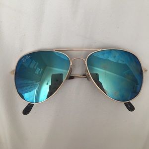 NA blue mirror RayBans