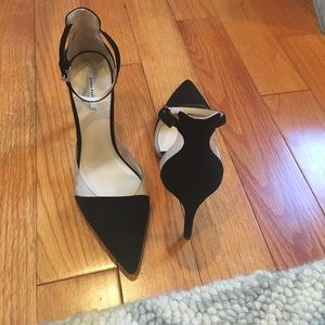 Zara black suede and clear pumps. size 39 or 8.5.