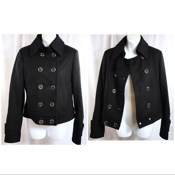 Express Jackets & Blazers - EXPRESS Black Wool Pea Coat Jacket - SMALL