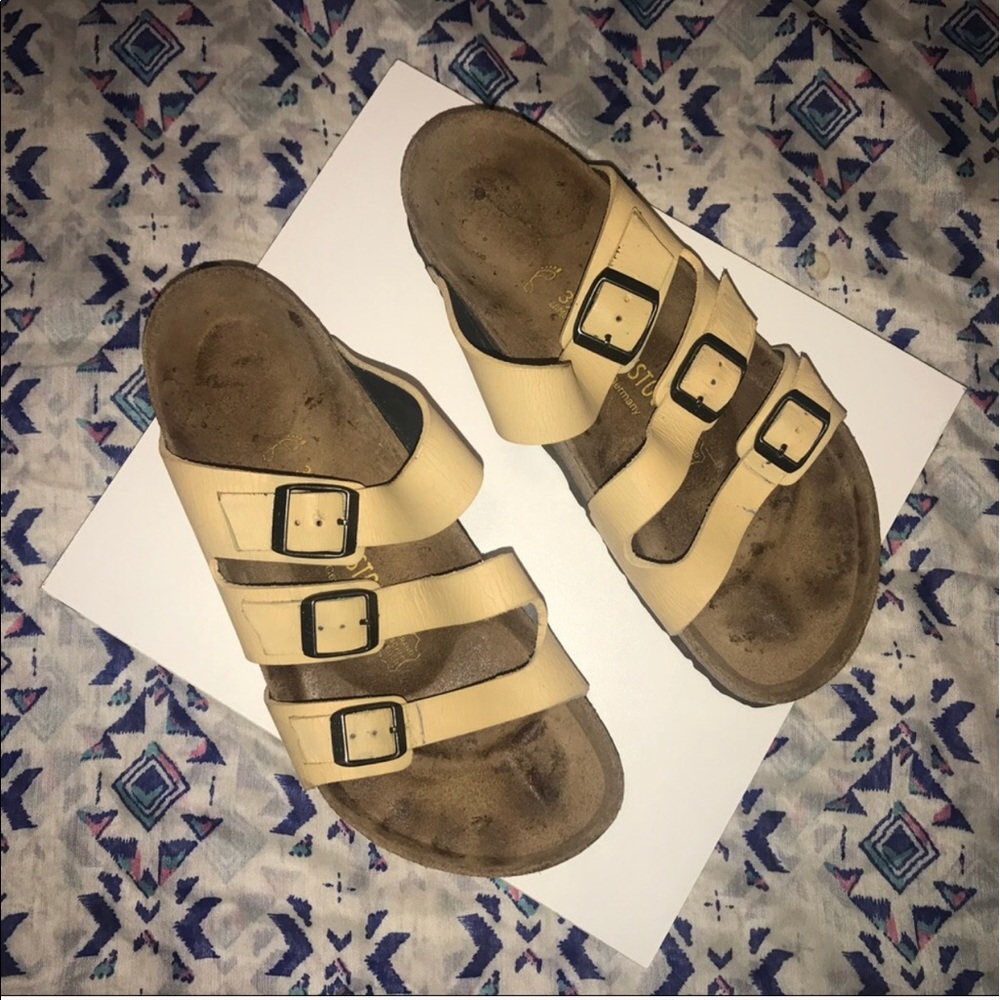 YELLOW florida birkenstocks 39