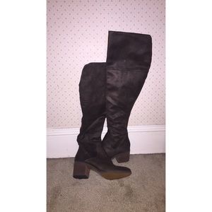 Size 10 Knee High Boots. Dark grey, never worn.