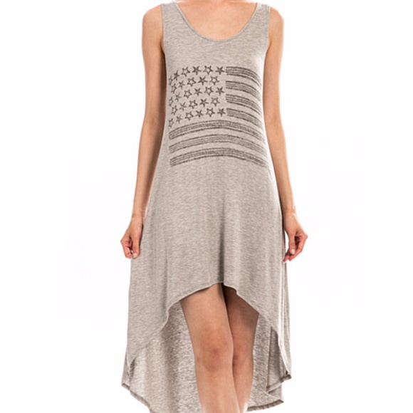 American Flag Printed Back Ribbon Detail Dress - Picture 2 of 7