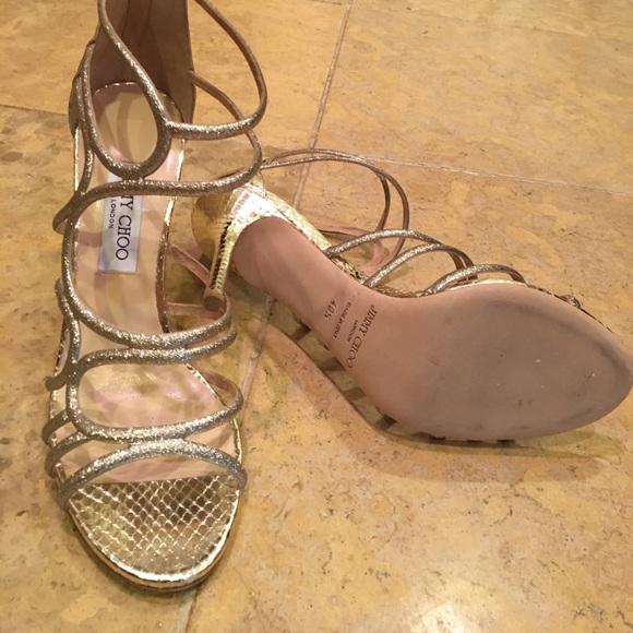 Skye 70|Gold/Crystal Satin Crystal Sandals| JIMMY CHOO Jimmy Choo gold sandals