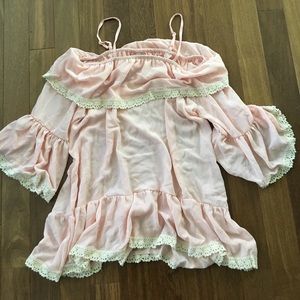 Kaktus Cold Shoulder Peasant Tunic Size L