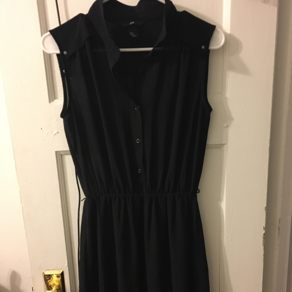 Black button down dress