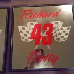 Mirrored &black. Framed nascar ledgends
