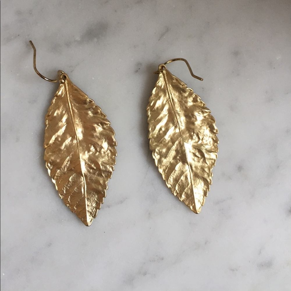 Gold leaf earrings