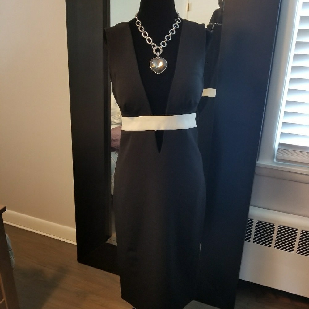 Nicole Miller black and ivory dress