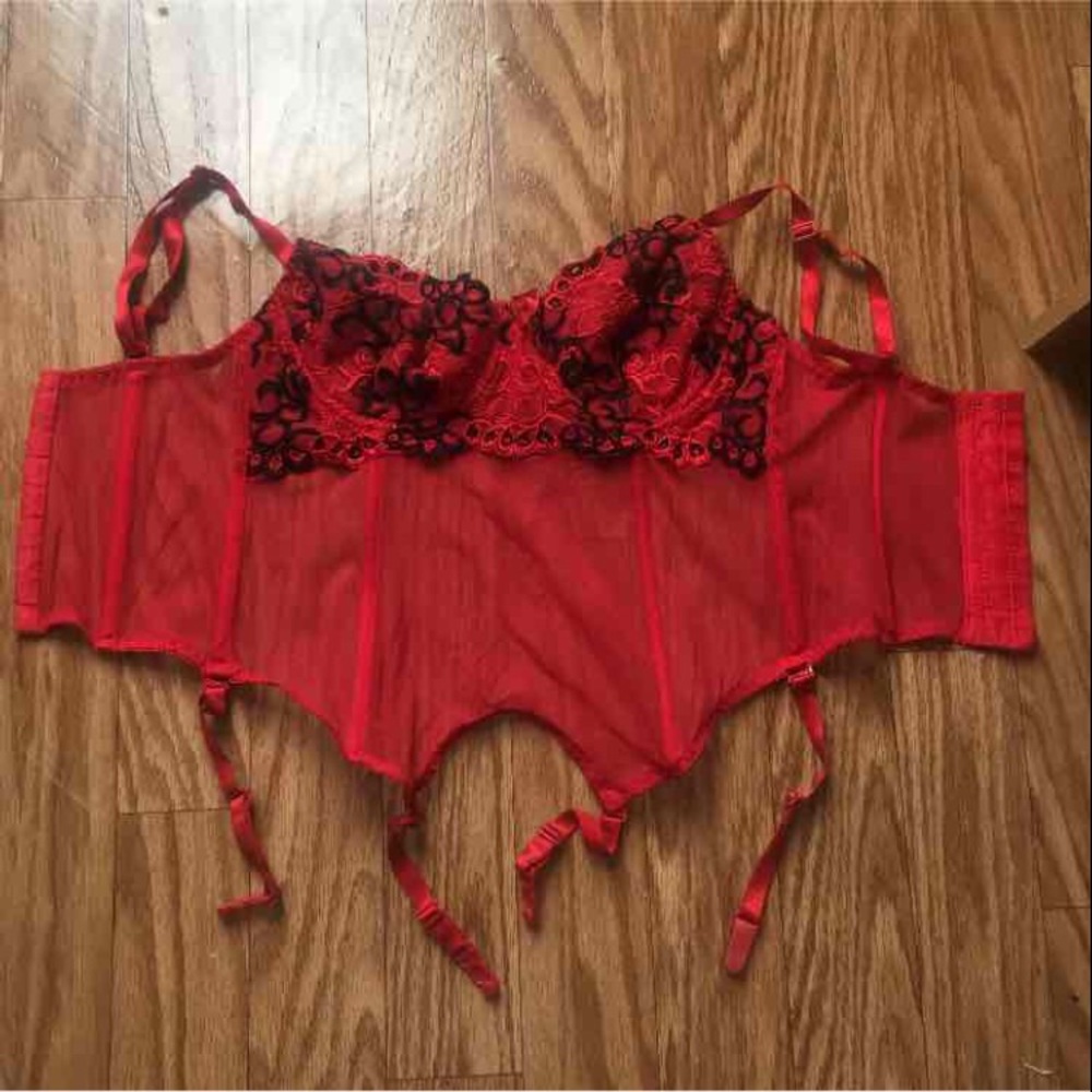 Red bra corset