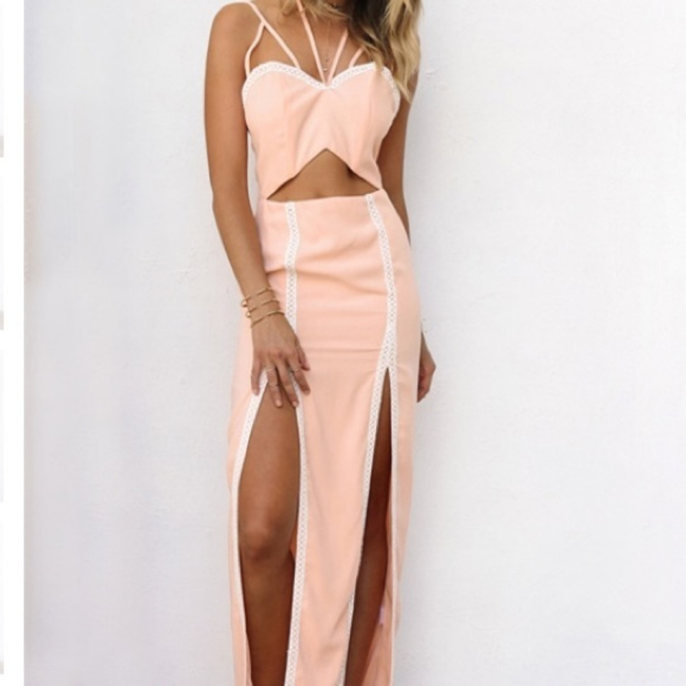 Sabo Skirt Salmon long maxi dress