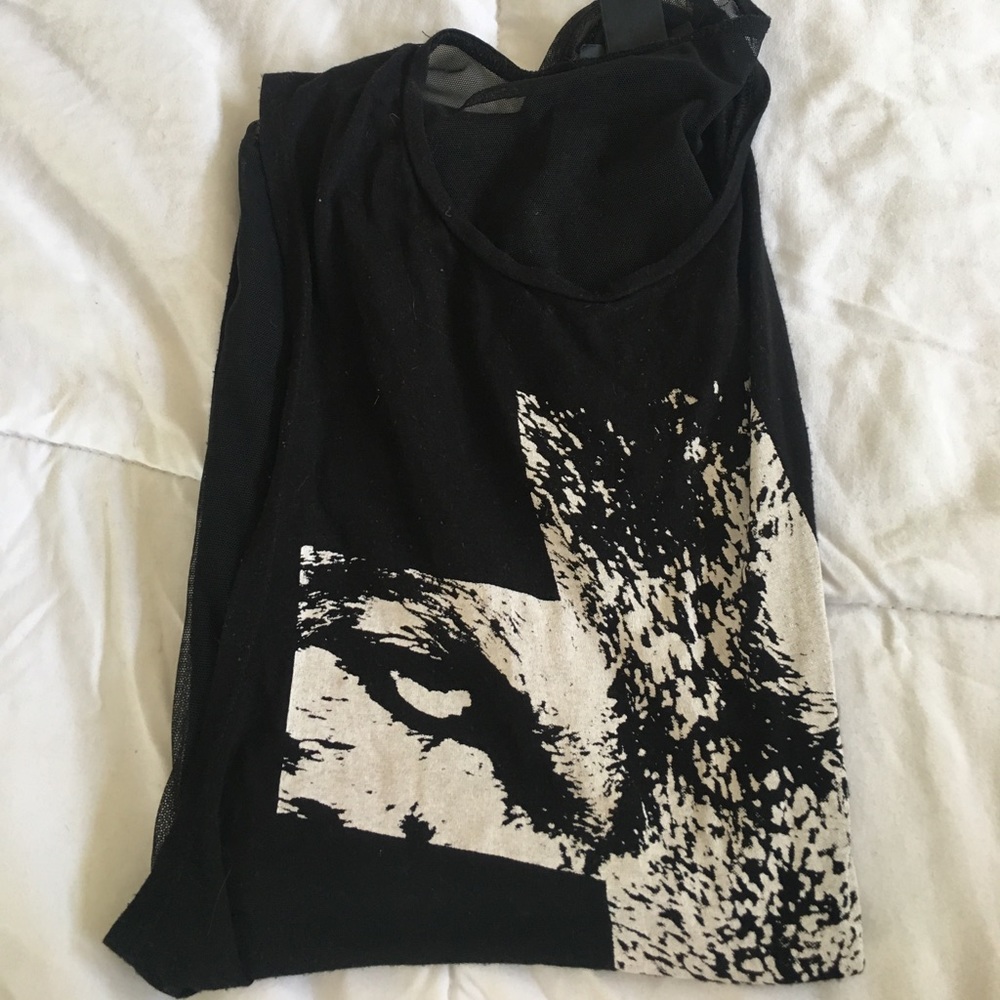 Wolf Tank Top with mesh back.