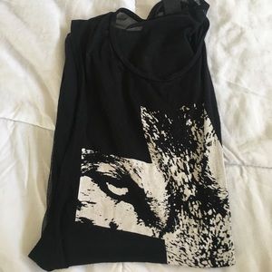 Wolf Tank Top with mesh back.