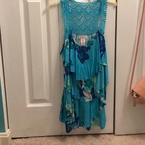 Multiple colored ruffled tank top