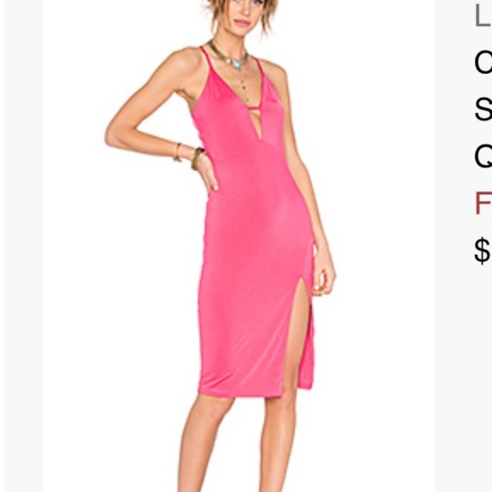 Lovers and Friends pink bodycon dress medium