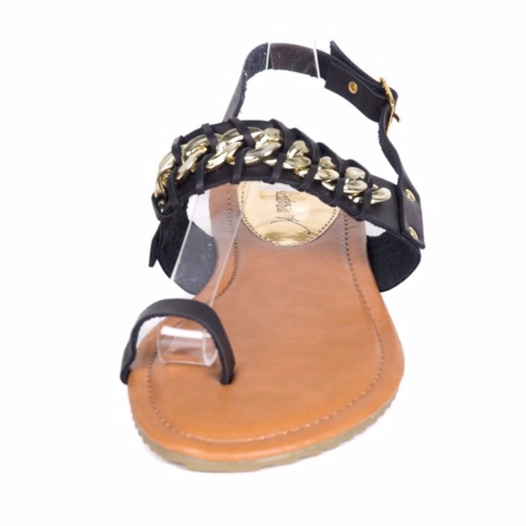 Women Black Slingback Thong Flat Sandals S-1933 - Picture 4 of 4