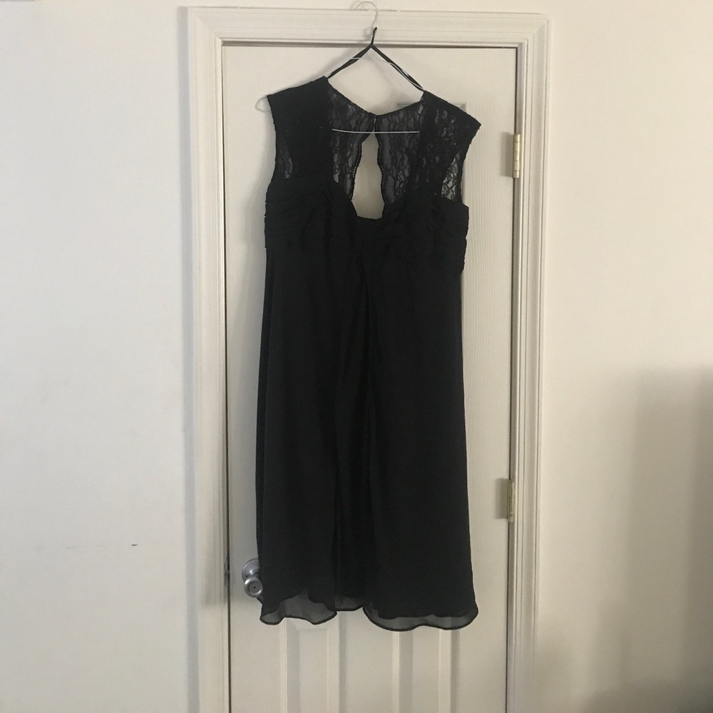 Black mesh shoulder dress