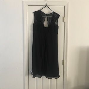 Black mesh shoulder dress