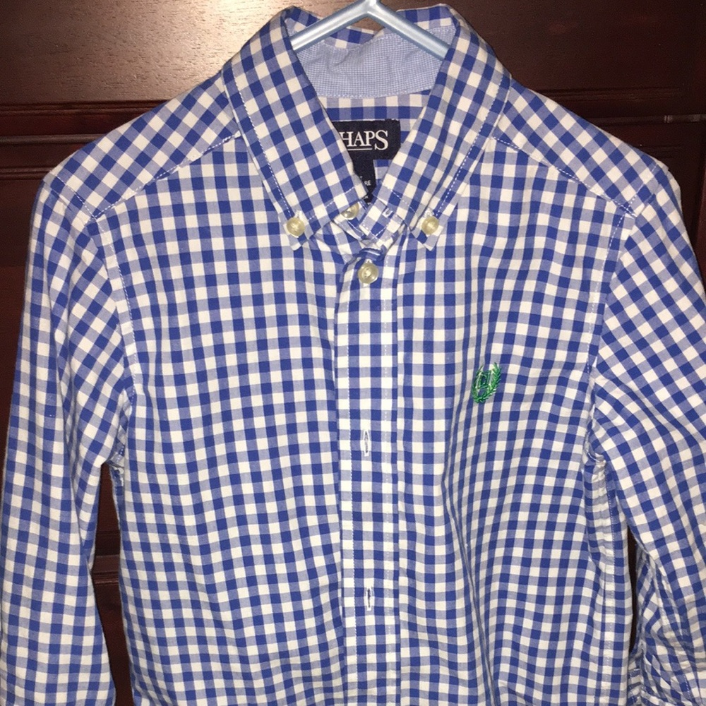 Chaps blue gingham shirt