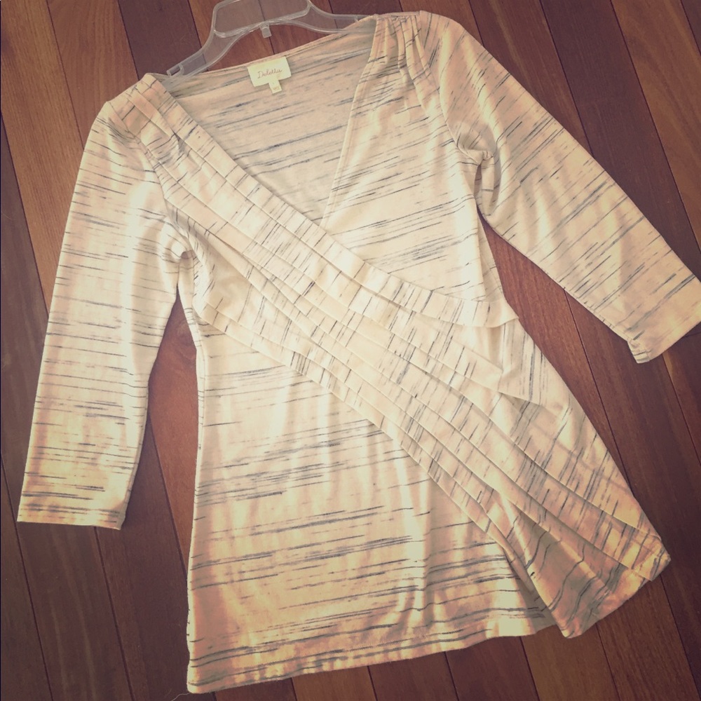 Anthropologie Deletta 3/4 length top, size S