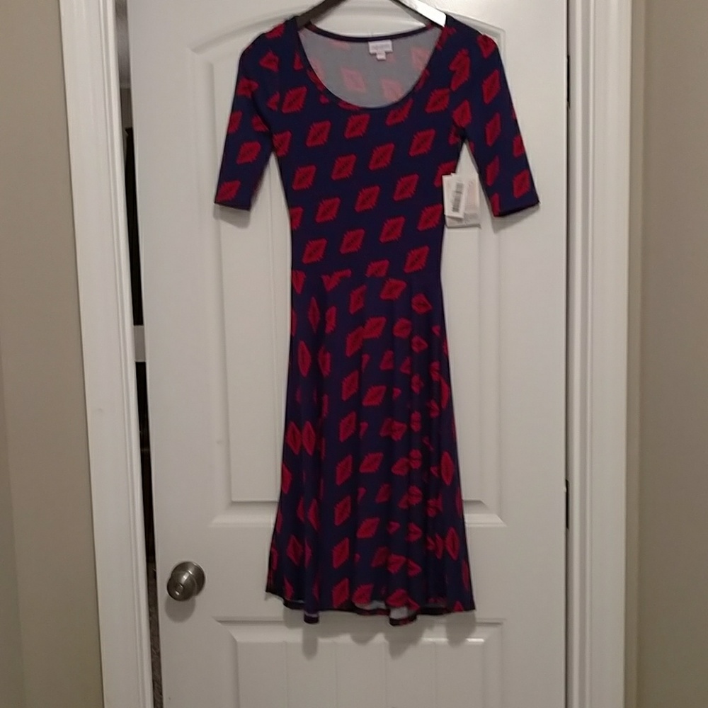 Nwt xxs red and blue nicole dress