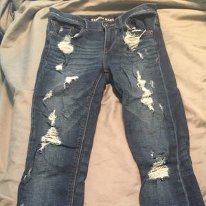 Express Distressed Skinny Jeans