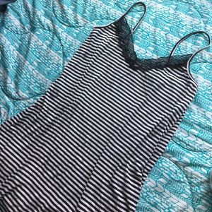 Me to We B/W Striped Spaghetti Strap Sundress