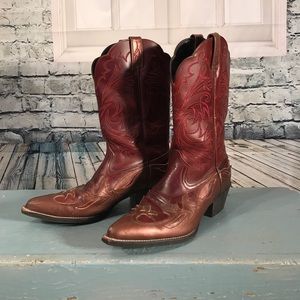 Leather cowboy boots