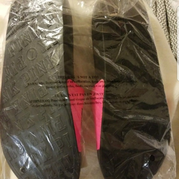 VS PINK BEACH PLEASE SLIDES SZ LARGE - Picture 4 of 4